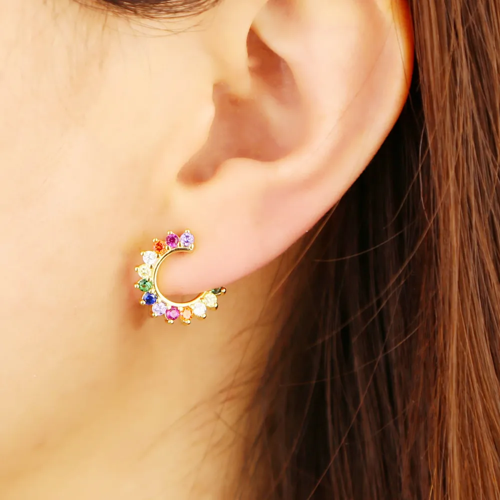 Оптовая продажа Новое поступление серьги-кольца sun цветок для девушек