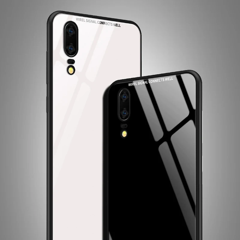 BFOLLOW Hard Case for Huawei P20 / Lite Pro P Smart Glass 9H Back Cover P10 P9 2017 Coque |