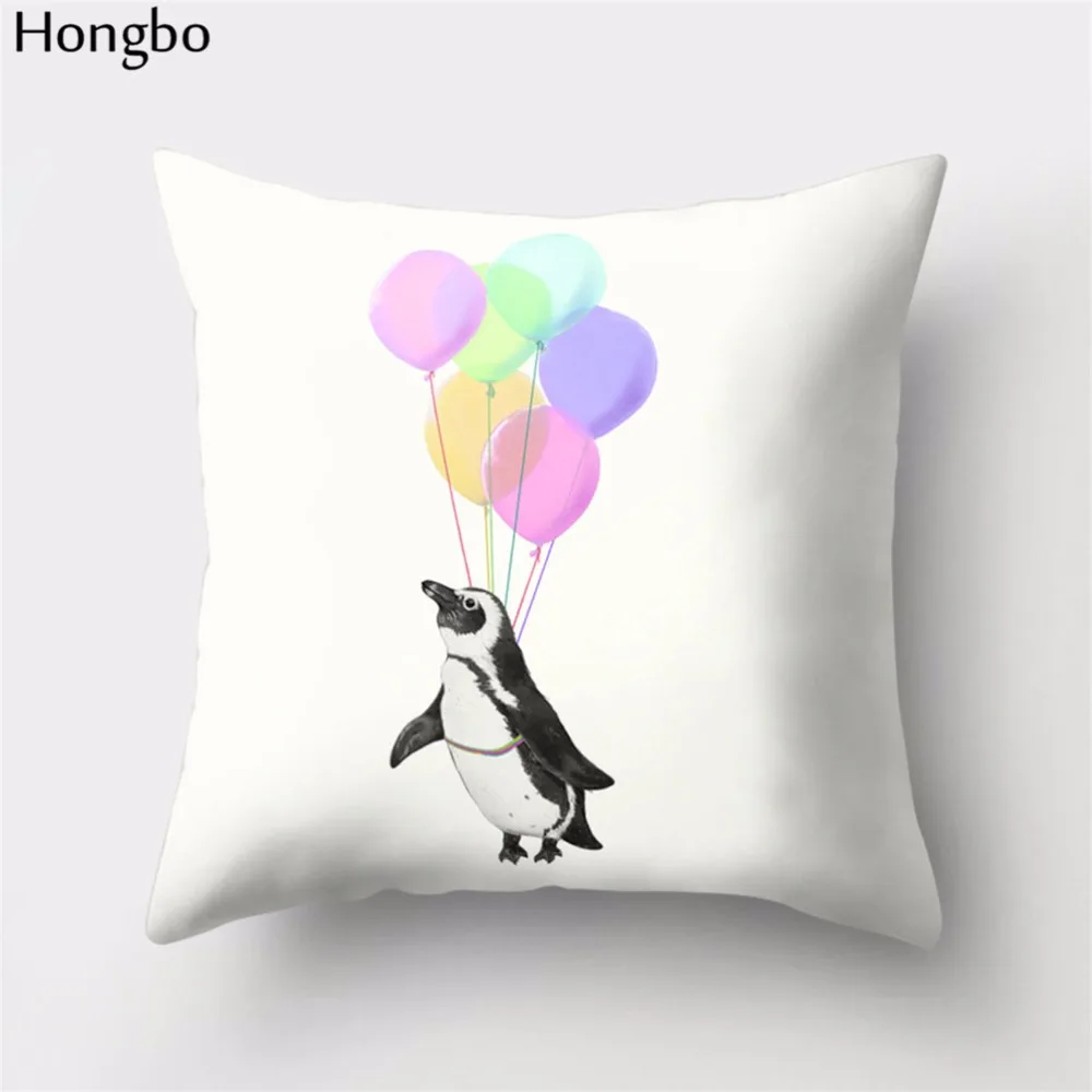 Hongbo 1 шт., милый чехол для подушки С Рисунком Тигра, волка, собаки, кота, Ленивца, пингвина, оленя, лося, наволочка для дивана, наволочка, домашний декор