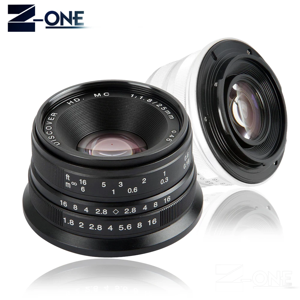 Черный/серебристый 25 мм F/1 8 HD MC объектив ручной фокусировки для Sony E NEX Mount Camera A7 A7R