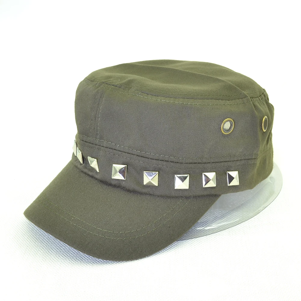 Заклепки армия Кепки с плоским верхом Snapback шляпа одноцветное Цвет Шапки для Для