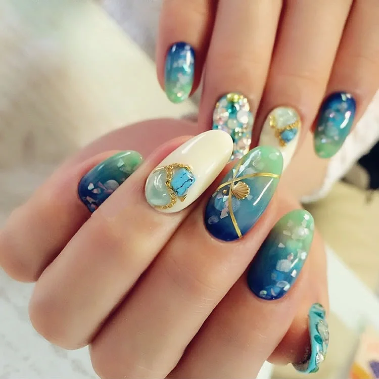 10 г натуральный нефритовый гравий Стразы для дизайна ногтей хрустальный камень в