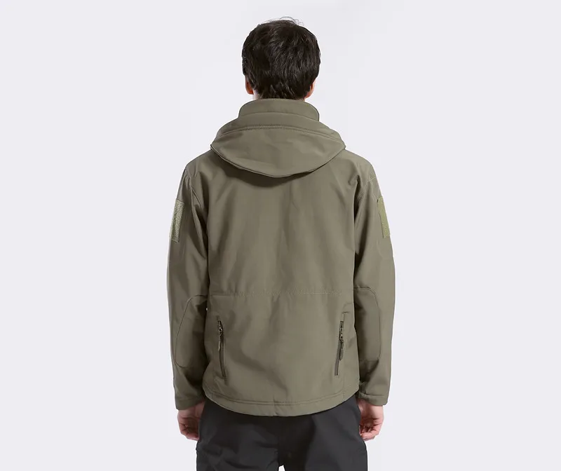 2018 Autumn Winter Men Jacket Tactical Windbreaker Camo Coat Waterproof Polar Warm Soft shell jackets Army Fleece Outwear Hooded | Мужская
