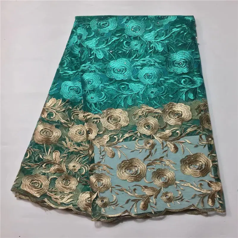 Лидер продаж вышитые белый цветочный узор с камнем Дизайн французский Кружево