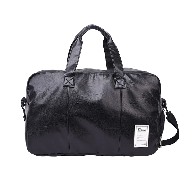 Black Wobag, дорожная сумка, большая сумка для путешествий, независимая обувь для хранения, большие сумки для фитнеса, сумка из искусственной кожи, сумка на плечо для багажа - Цвет: Black