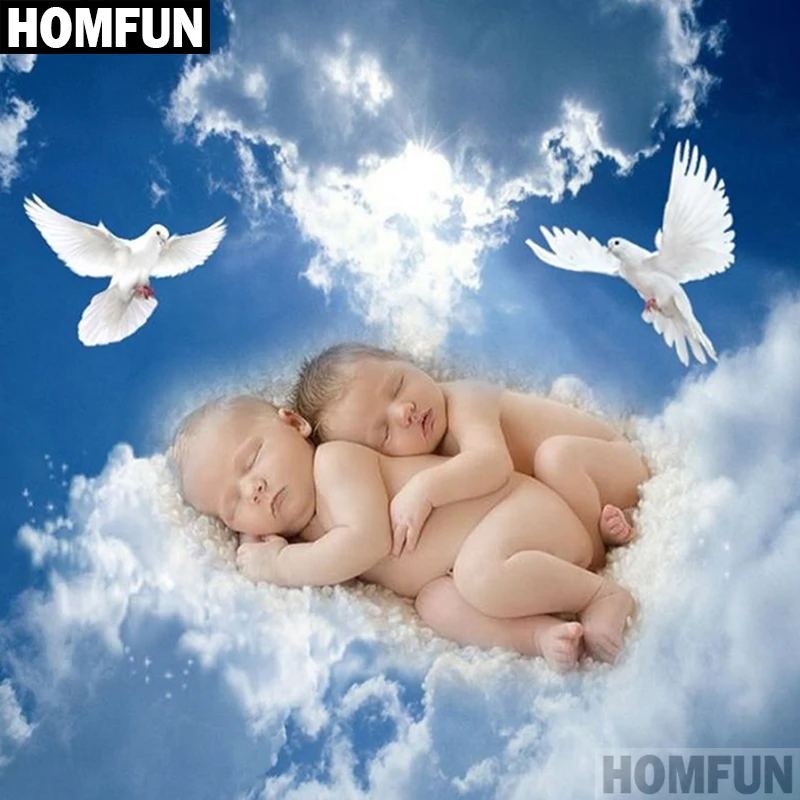 Алмазная живопись HOMFUN A06759 картина Baby &amp голубь с полными квадратными/круглыми