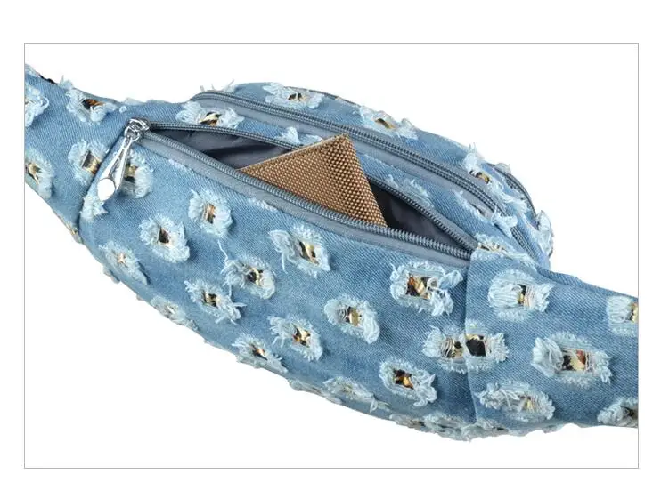 1 шт. кружевная джинсовая поясная сумка с дырками Женская Женский ремень дорожная