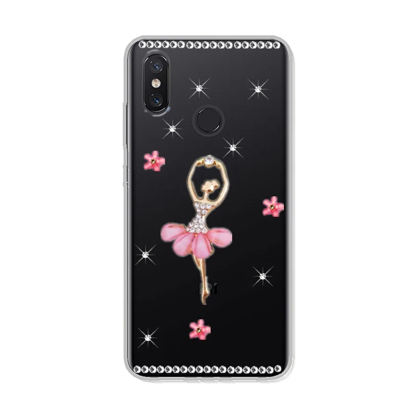 Чехол для телефона Mi 8 SE 6X 5S Max 3 2 Mix 2s A2 Lite с блестящими стразами Xiaomi Redmi 6a 6 pro 5 plus S2 Note