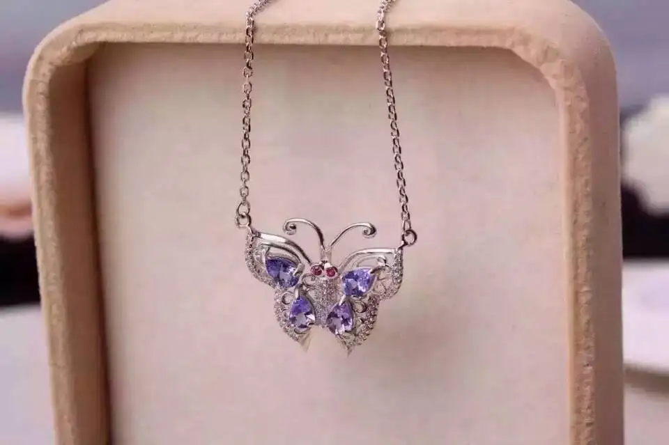 Натуральная Подвеска из танзанита Серебро s925 пробы натуральный голубой