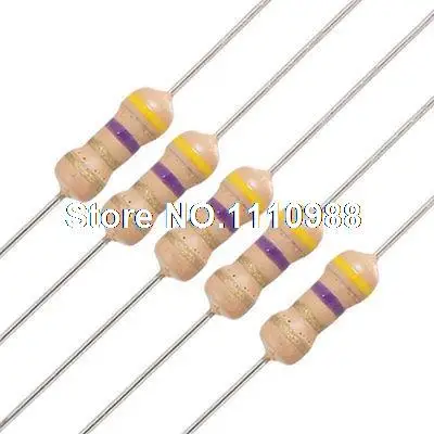 

100 x 1/4W 250V 4.7 ohm Axial Lead Carbon Film Resistors