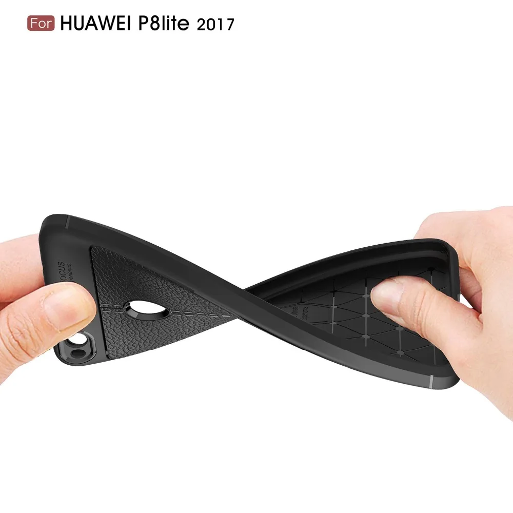 Модный чехол для телефона huawei P8 P9 Lite 2017 Роскошный дизайн в полоску личи