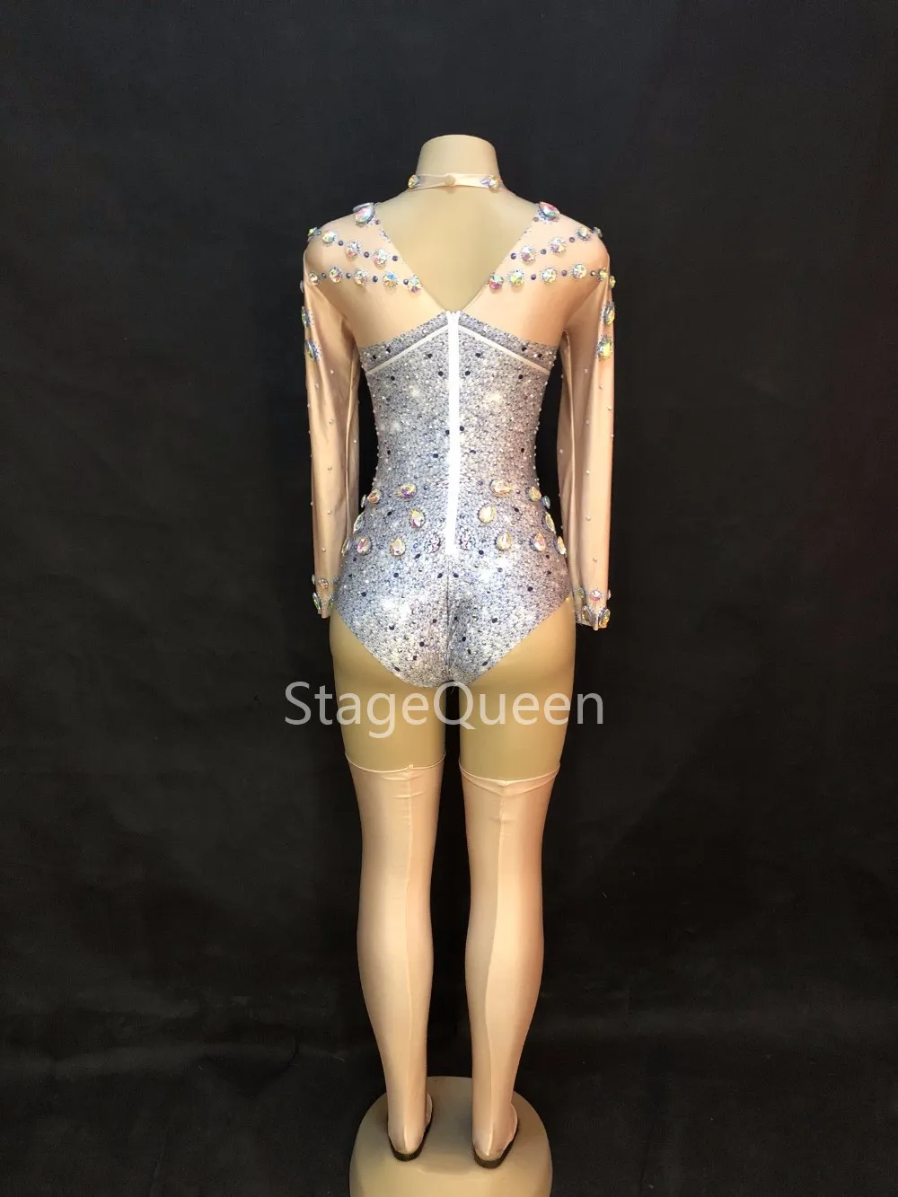 2 стильные женские сценическое боди с большими сверкающими кристаллами