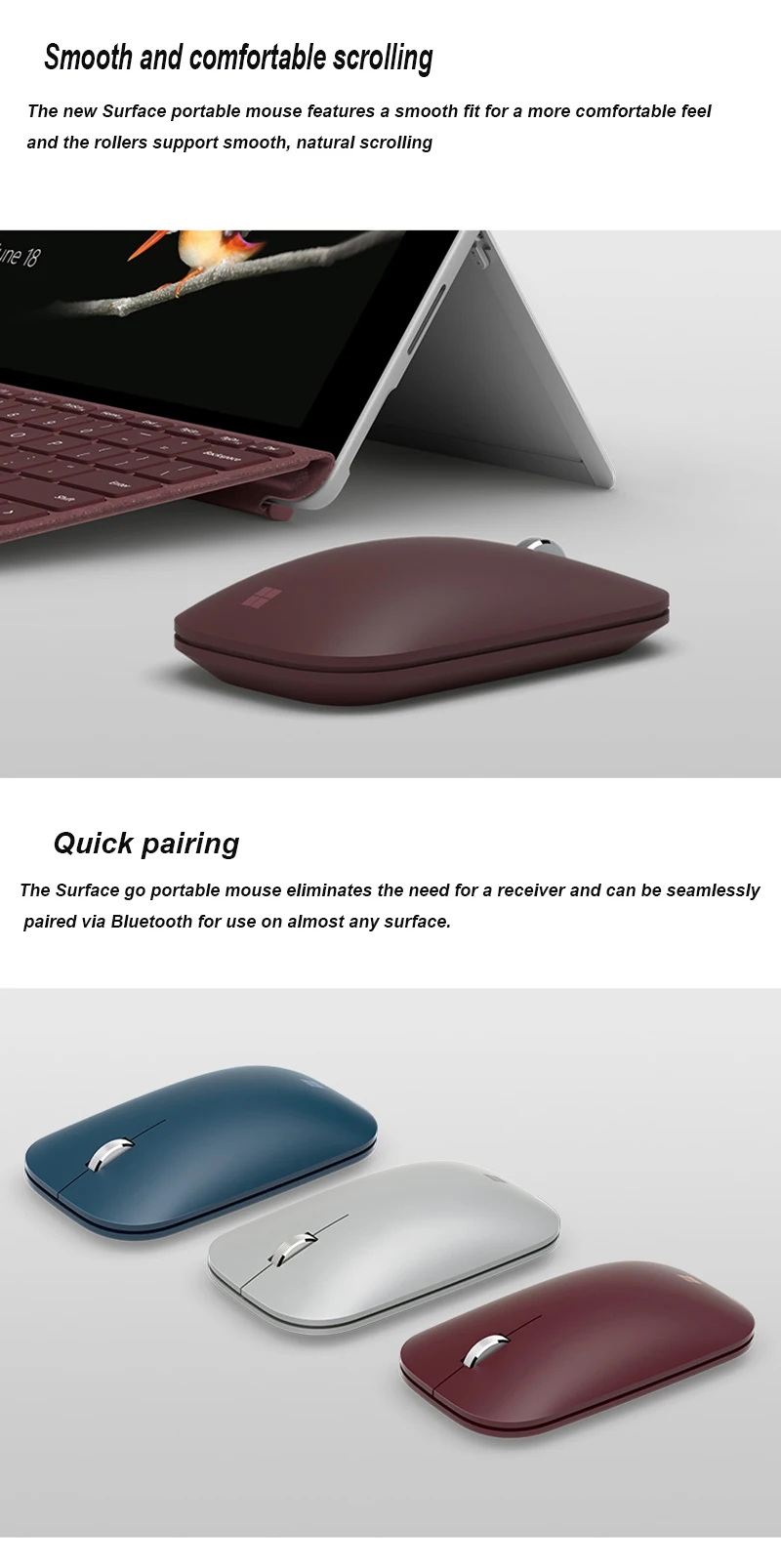 Обновленный Производитель: microsoft Surface go Bluetooth мышь Bluetrack ноутбук Настольный 1000 dpi мышь