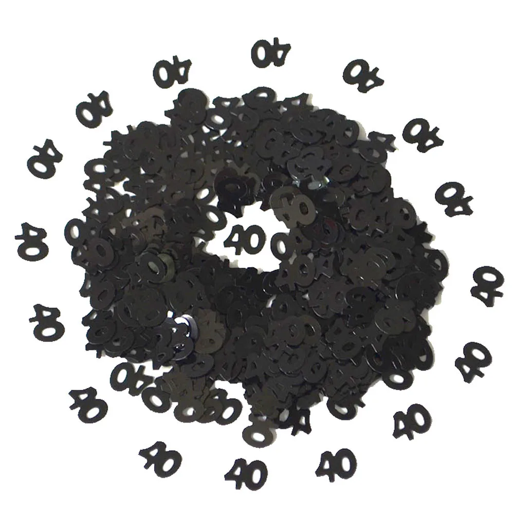 Kuke Hot 15g Happy birthday party для декорации стола украшения Черный Серебряный смешанный цифровой номер 30 40 50 60 70 80 конфетти