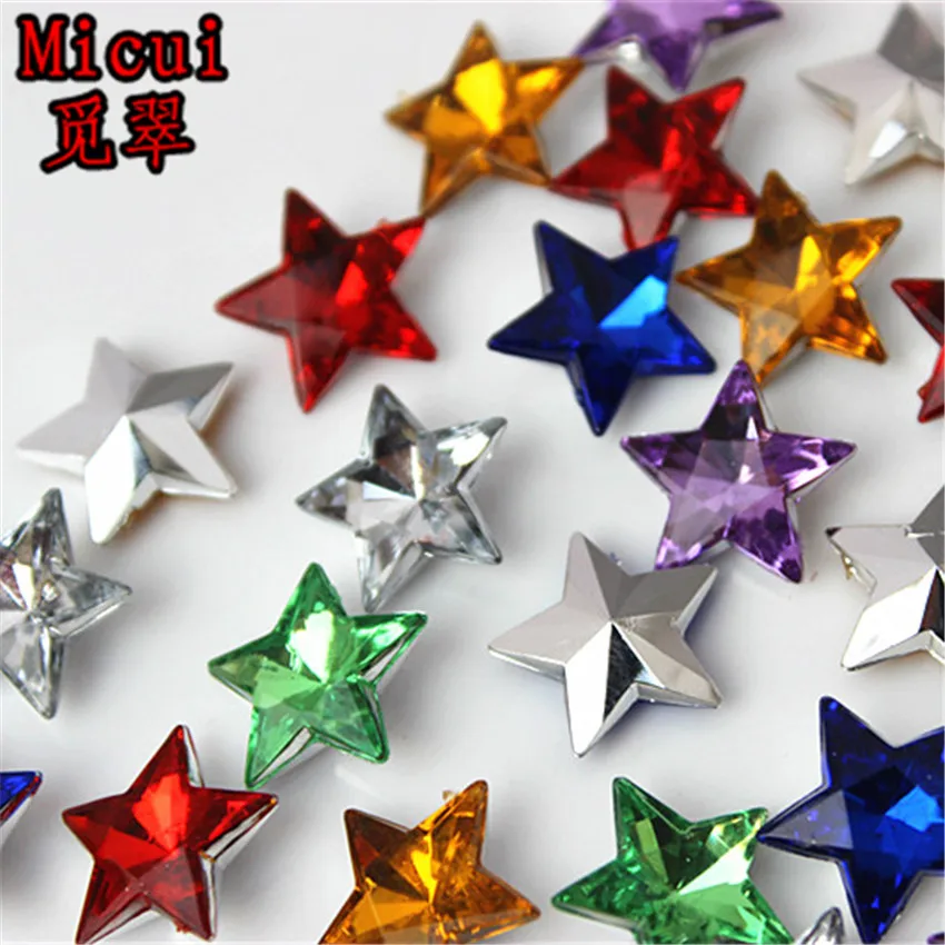 Акриловые стразы Micui 5 острых звездочек 100 шт. 14 мм|stone crystal|pointback stonesacrylic rhinestones |