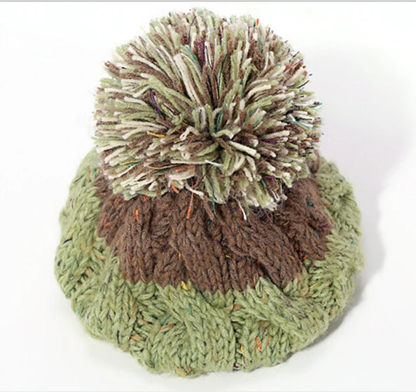 Женская вязаная шапка BomHCS зимняя с помпонами|knitted hat|slouch beaniewomen cap |
