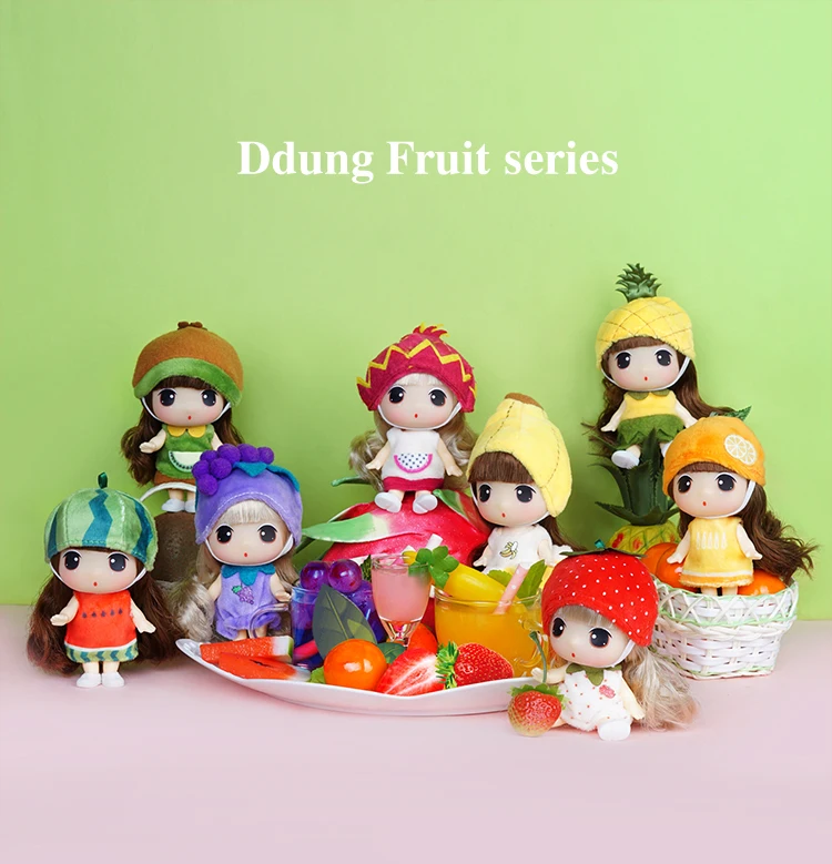 Кукла Ddung 9 см, настоящие корейские костюмы фруктов, сменные куклы BJD мини, подарок на день рождения, ключ, подвеска, коллекция, украшение