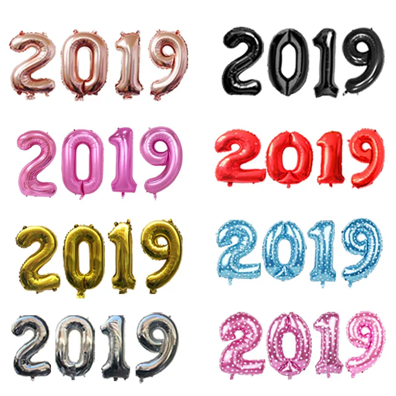 4 шт. 32 дюйма 2019 цифр фольгированные шары цифра воздушные новогодние