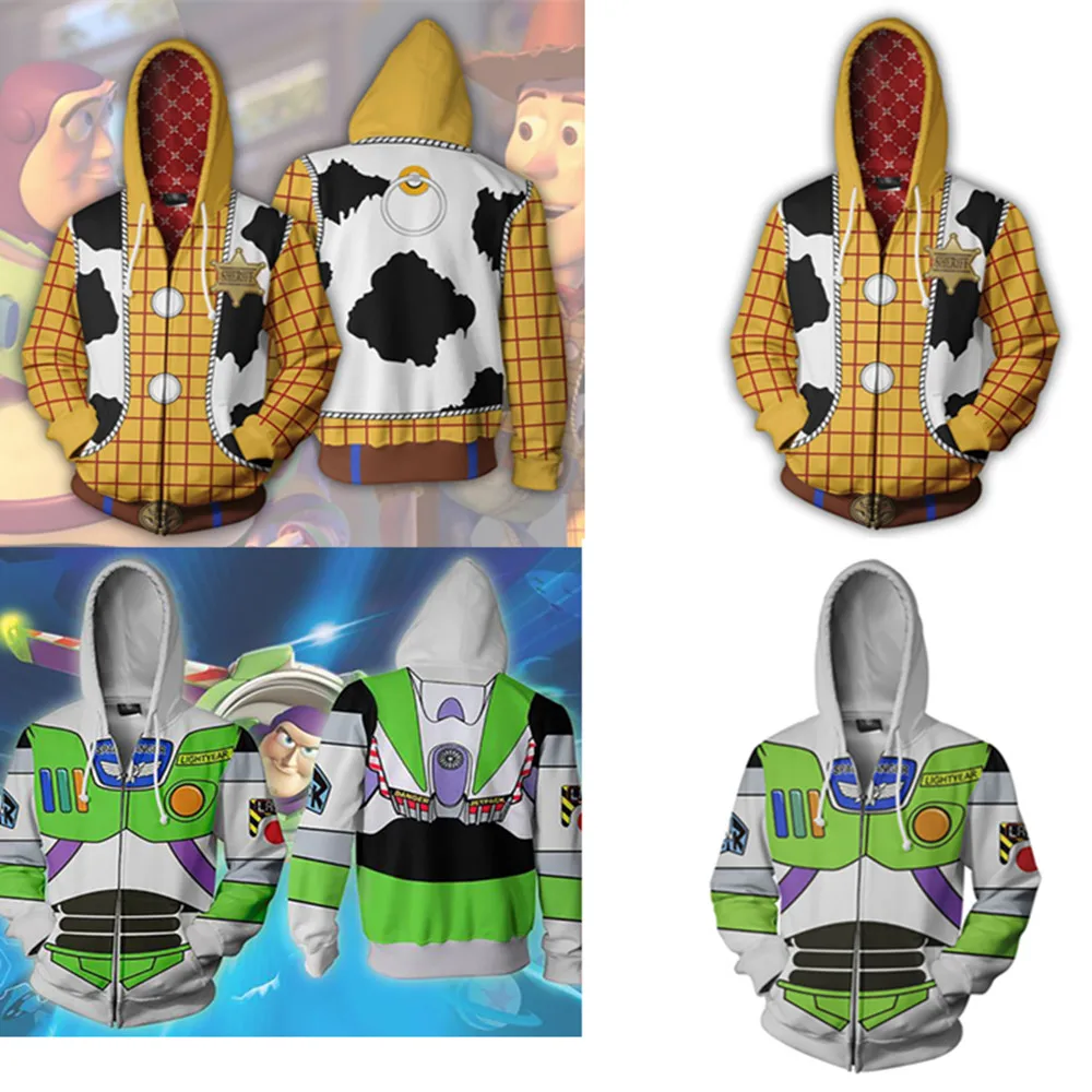 История игрушек Базз Лайтер Косплей Костюм Аниме толстовки 2019 для взрослых детей