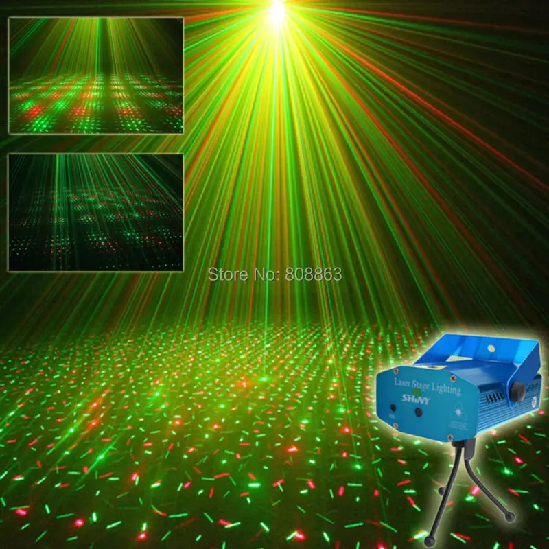 

ESHINY Mini R&G Sound Laser Full Stars projector Club Bar lights Dance Disco Family party Xmas DJ Stage Light show Tripod N75Y1