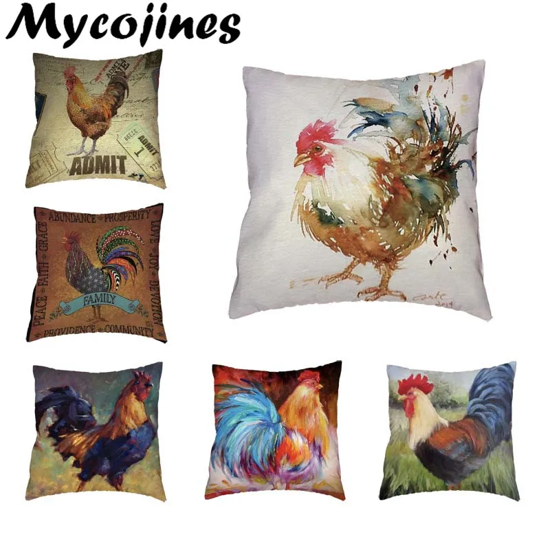 Чехол на подушку в стиле ретро с петухом простой американский Сельский