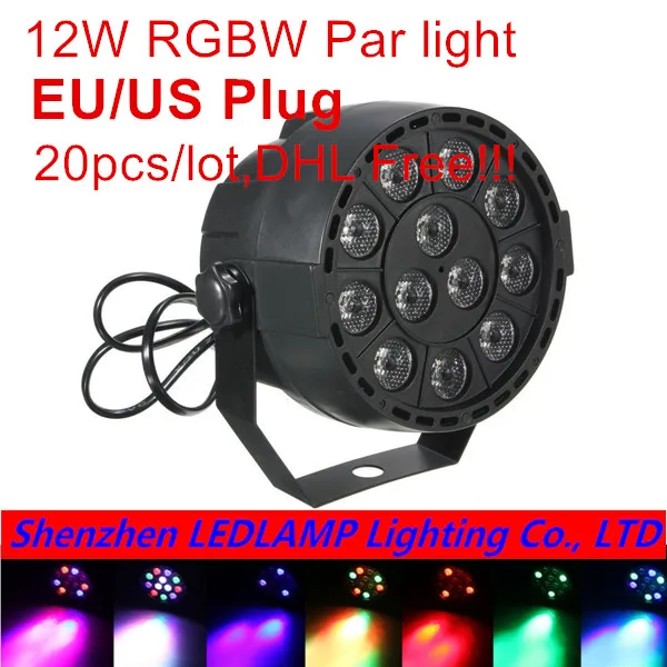 

New Arrivals 12W flat LED Par light RGB Disco Lamp stage light luces disco laser Beam luz de projector dmx512 controller 20pcs