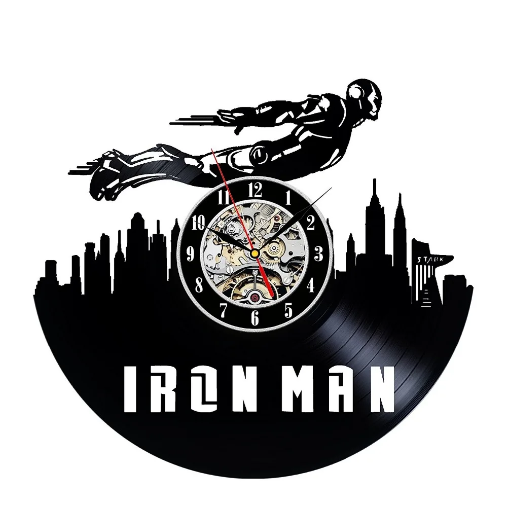 Декоративные настенные часы с изображением Железного человека | Дом и сад