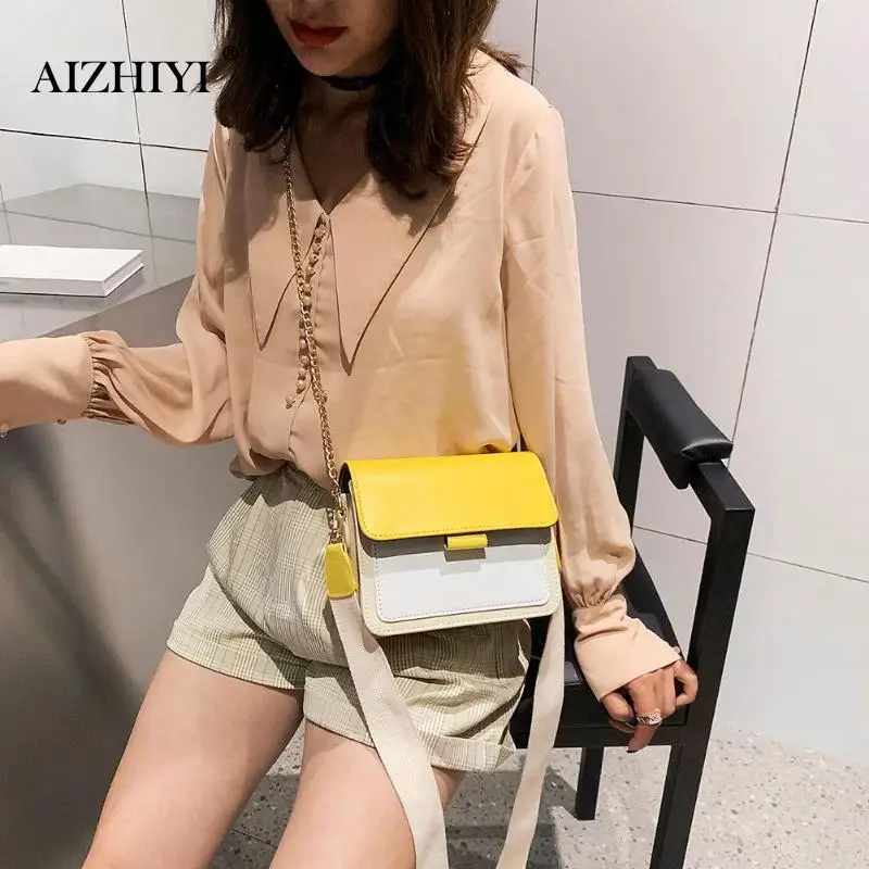 AIZHIYI Мини кожаные сумки через плечо для женщин Зеленая цепочка сумка через плечо женские сумки для путешествий и сумки bolso mujer