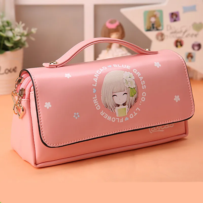 Kawaii пенал большой емкости милый мультяшный чехол для девочек пенал для карандашей держатель школьные канцелярские принадлежности Estuche Escolar - Цвет: F