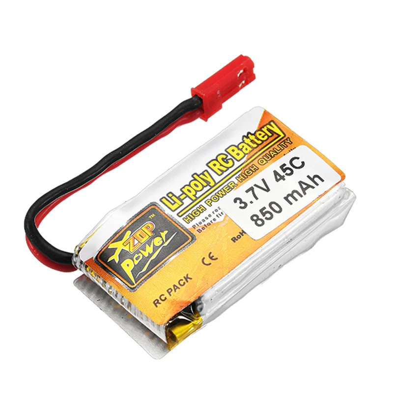 Перезаряжаемая Lipo батарея ZOP Power 3 7 V 850mAh 1S 45C JST вилка для радиоуправляемой модели