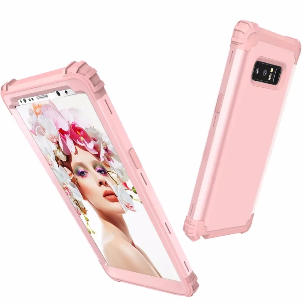 Для samsung Galaxy Note 8 S8 Plus Роскошные PC + TPU 3-слои Гибридный всего тела защиты чехол для