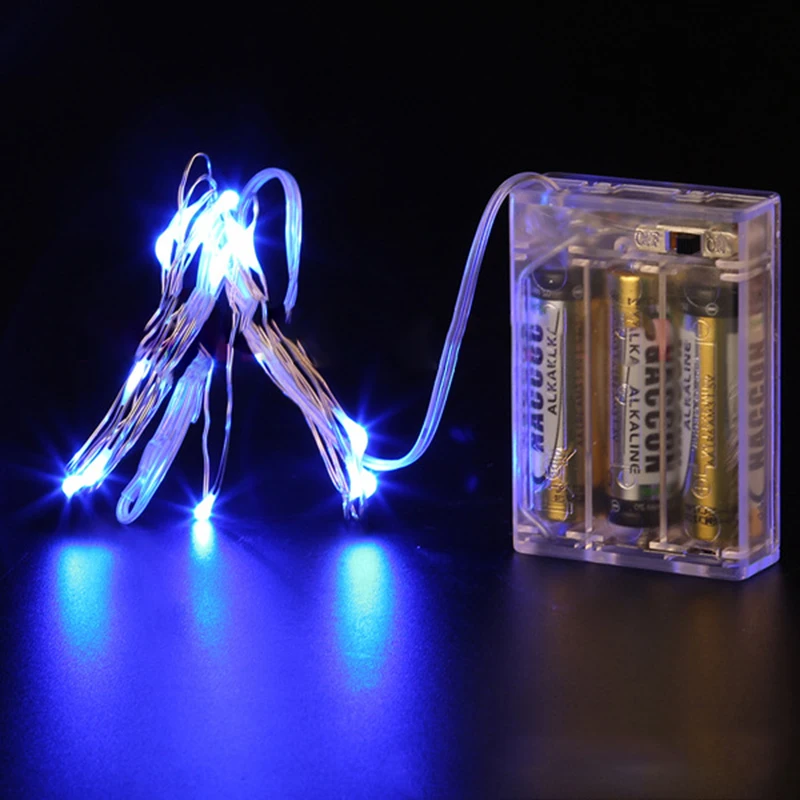 Светодиодная лента Рождественская гирлянда Rgb для вечеринки 2 м 5 10 3x Aa батарейки