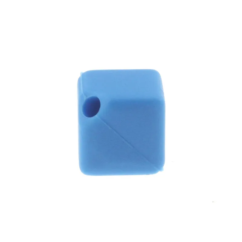10 Blue 20 шт силиконовая форма для кубиков бусин 9 мм Bpa бесплатно Diy прорезывание зубов ожерелье Pulsera цепь Силиконовый грызунок бусина "Игральный кубик" для изготовления ювелирных изделий - Цвет: 10 Blue