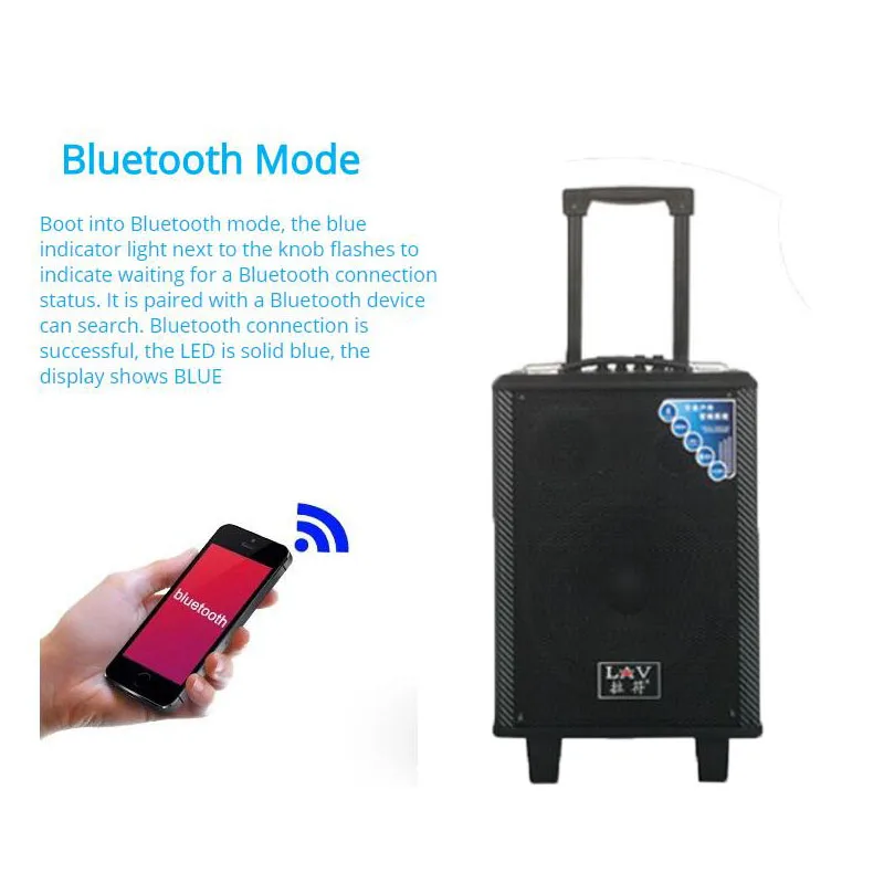 8 дюймов высокая Мощность Портативный громкий Динамик Bluetooth Поддержка Wirelss