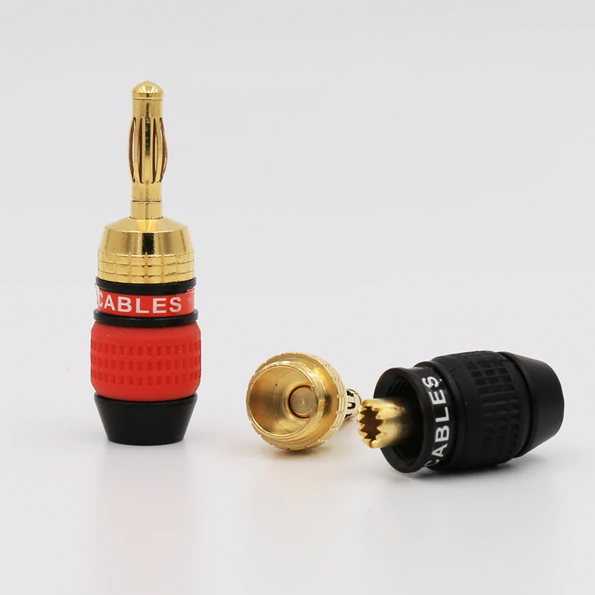 8 Pcs Gold Plated Speaker Wire Connector Plug Deadbolt Banana Plugs | Электроника