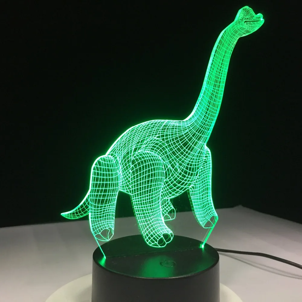 Акриловый ночник в виде динозавра креативный подарок 3D USB светильник для сна