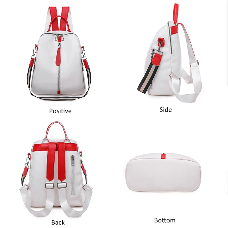 Модные кожаные рюкзаки для женщин 2019 Многофункциональный школьный рюкзак