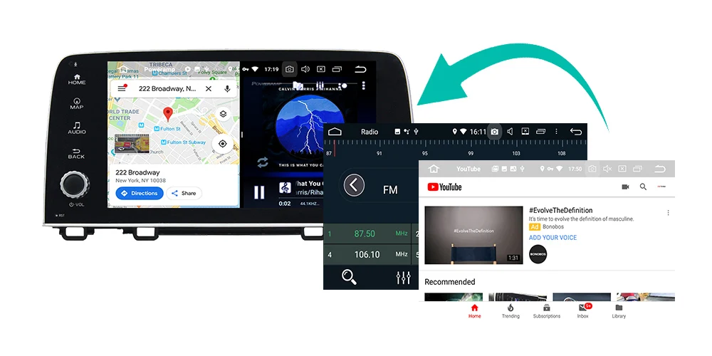Belsee " ips экран Android 9 для Honda CR-V CRV автомобильный радиоприемник 4 ГБ 8 ядерный PX5 стерео аудио gps навигационный блок Авторадио