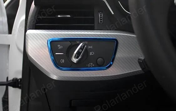 interior moulding trim headlight control button knob frame sticker for Audi A4L 17 head light lamp switch panel cover | Автомобили и