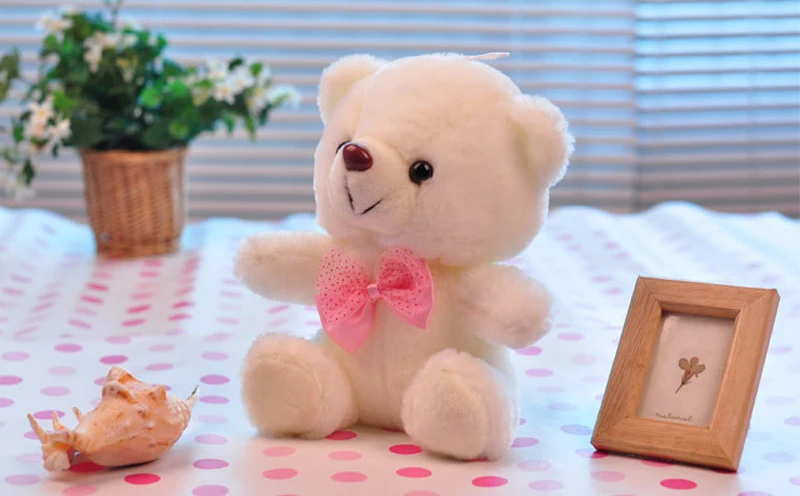23CM 12Seconds Sound Recording Colorful Luminous Glowing Teddy Bear Plush Toy Stuffed Teddy Bear Lovely Special Gifts For Kids