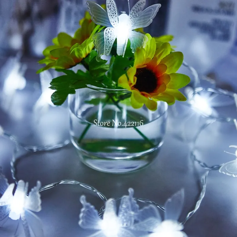 Гирлянда светодиодная с 3d бабочкой 10 м 20 30 50 м|butterfly led|holiday lightsled string fairy |