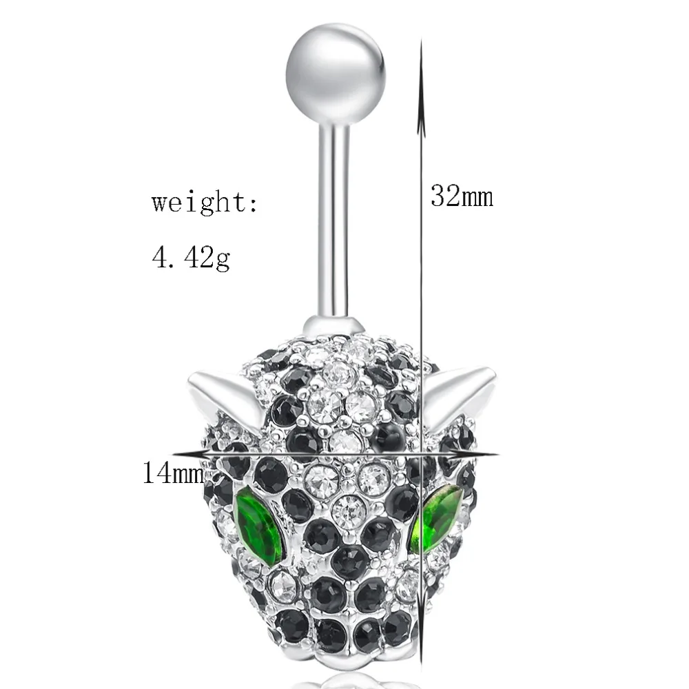 Deluxe Animal Surgical Steel Belly Button Piercings Medical Stainless Navel Piercing Wolf Ring Jewelry | Украшения и аксессуары
