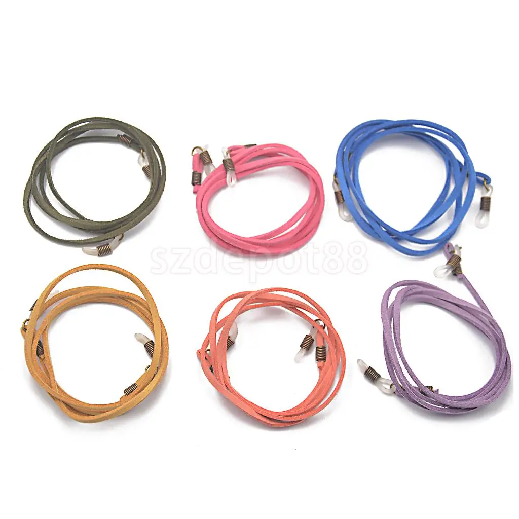 

6 pcs Mixed Colors Velvet Eyeglass Sunglasses Holder Chain Lanyard Strap
