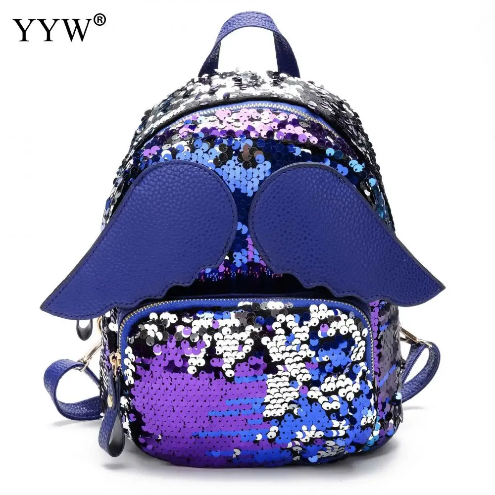 Рюкзак женский с блестками модная миниатюрная сумка на плечо маленький ранец