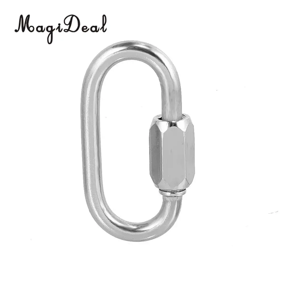 MagiDeal Safety 5 мм 316 цепь из нержавеющей стали быстроразъемный морской карабин SWL 450
