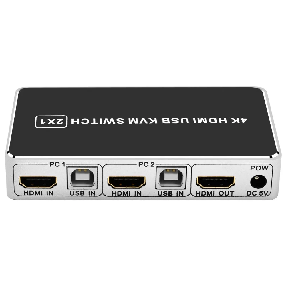 4K HDMI KVM переключатель USB HDMI KVM Переключатель Селектор 2X1 для Apple OS. Поддержка Windows 10 HDMI V1.4 до 4k X 2K