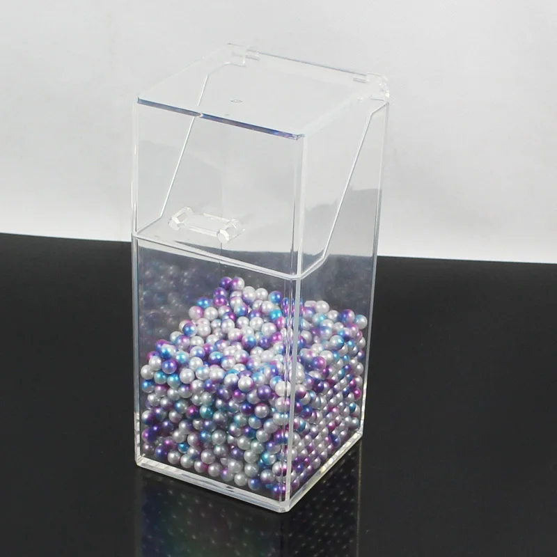 pearl with box 3 Прозрачный Органайзер кисточек для макияжа с жемчугом держатель кисти коробка Косметическая подставка для карандашей пластиковый ящик для хранения 9,3*9,3*21 см - Цвет: pearl with box 3
