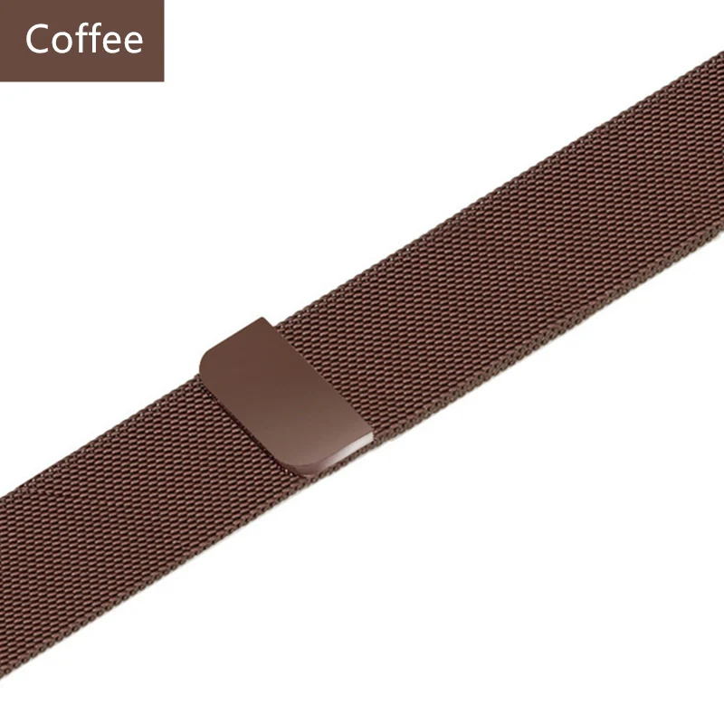 Coffee 42 мм 38 мм 44 мм 40 мм ремешок для Apple Watch 4 3 2 1 ремешок для IWatch Миланский магнитный браслет из нержавеющей стали Петля аксессуары - Цвет ремешка: Coffee