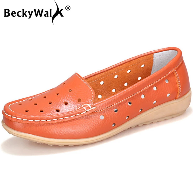 Мокасины BeckyWalk женские балетки плоская подошва без застежки Летние