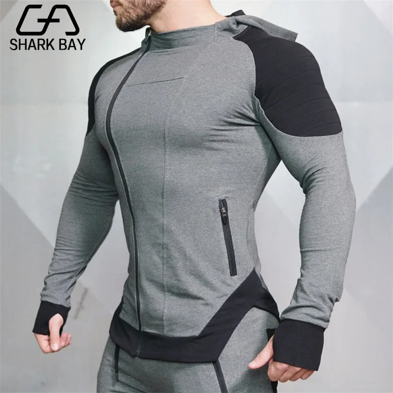 Бренд Shark Bay Gyms, бренд, толстовка, мужские толстовки, зимняя однотонная толстовка с капюшоном, мужская куртка в стиле хип-хоп, пуловер, мужские повседневные спортивные костюмы